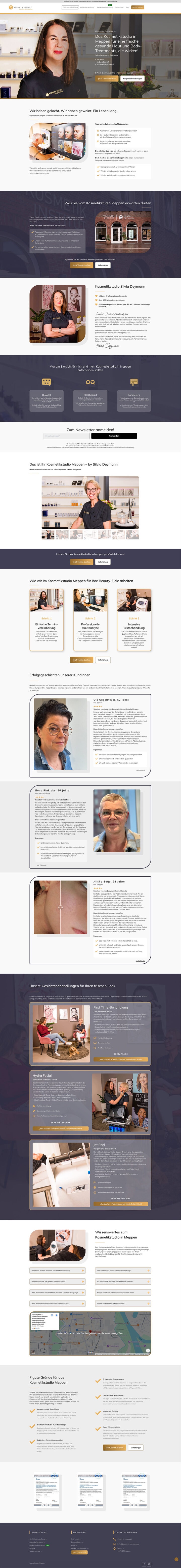 Webseite einer Hautarztpraxis mit Ärztin und Infos